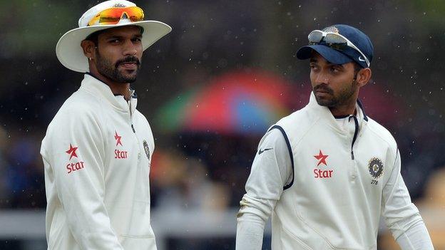 India's Shikhar Dhawan and Ajinkya Rahane