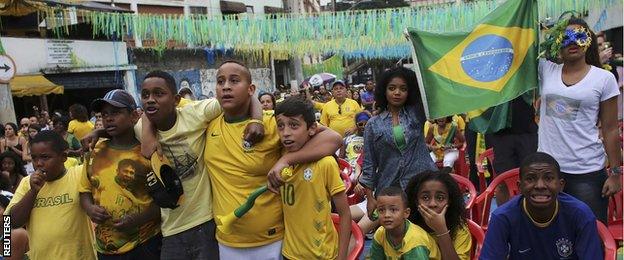 Fans in the streets in Brazil