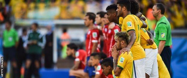 Brazil and Chile players