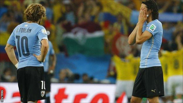 Diego Forlan and Edinson Cavani