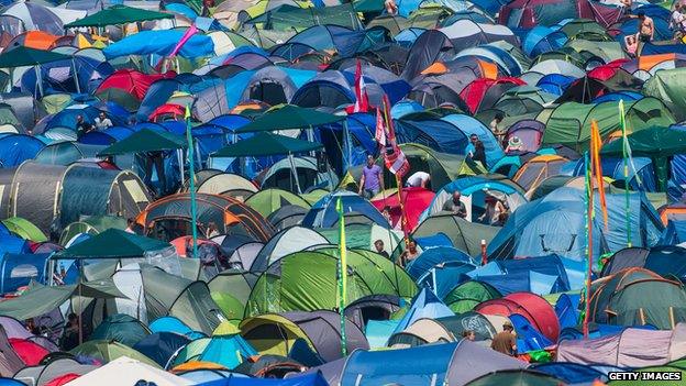 Tents at Glastonbury