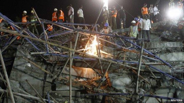 Rescuers search through several layers of rubble after Chennai collapse - 28 June