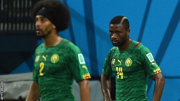 Cameroon's Benoit Assou-Ekotto and Aurelien Chedjou