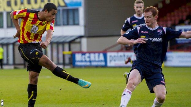 Lyle Taylor nets against Ross County during his loan stint with the Scottish Premiership side