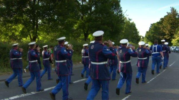 Loyalist band parade in Belfast