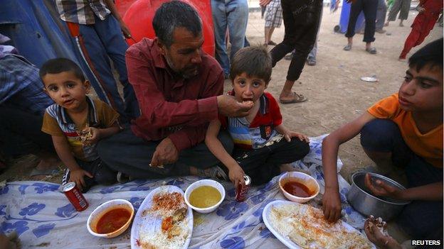 Iraqi refugees at Khazer camp near Irbil