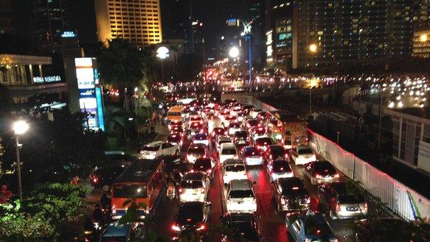 Traffic jam in Jakarta