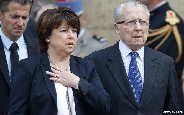 File pic of Martine Aubry and father, Jacques Delors (June 2013)