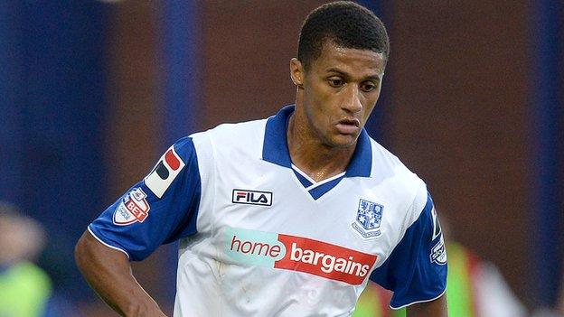 Tranmere Rovers' Andrai Jones in action