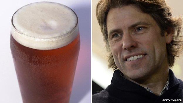 Pint of beer and comedian John Bishop