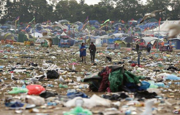 Rubbish at Glastonbury