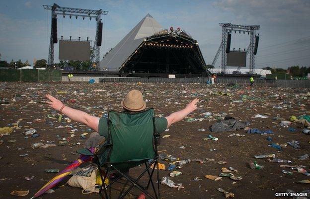 Festival-goer at Glastonbury