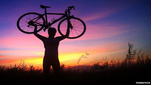 Cyclist in the countryside