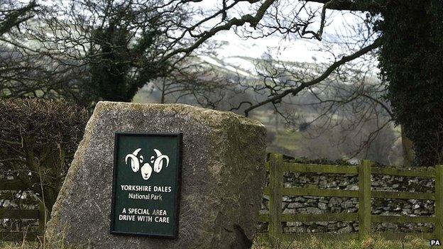 Yorkshire Dales National Park sign