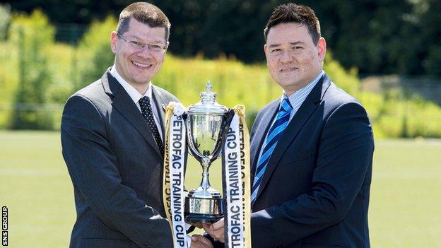 SPFL chief executive Neil Doncaster (left) joins head of business at Petrofac Training Services Laurence Milne