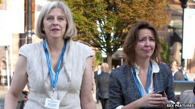 Theresa May and Fiona Cunningham