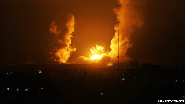 Israeli warplanes launched strikes on different targets in the Gaza Strip