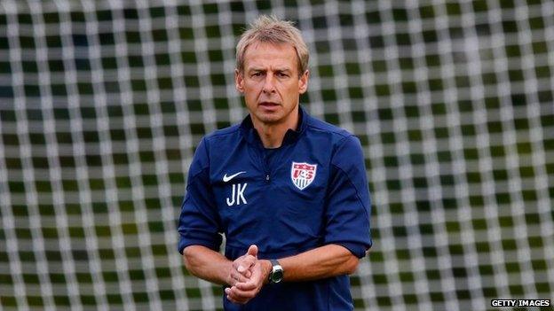 Jurgen Klinsmann during a training session on 29 June 2014