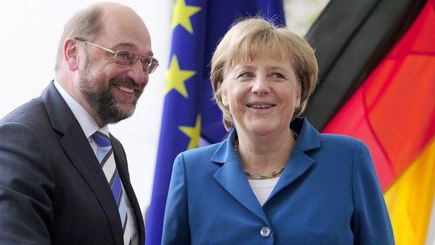 File pic 2012 -Martin Schulz and Angela Merkel