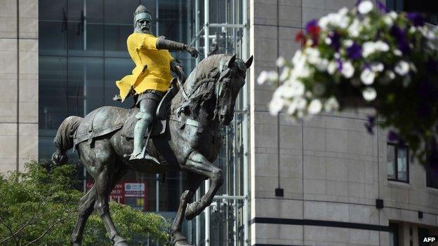 Black Prince in yellow jumper