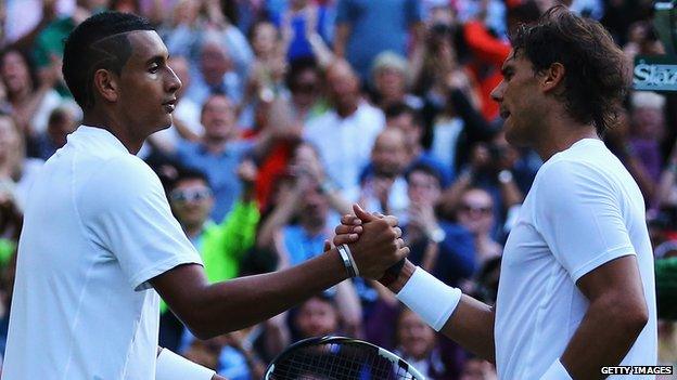 Nick Kyrgios and Rafael Nadal