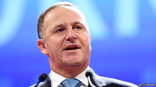 New Zealand Prime Minister John Key delivers a speech during the National Party Annual Conference at Michael Fowler Centre on 29 June 2014 in Wellington, New Zealand.