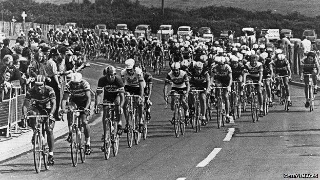 Tour de France riders on the Plympton bypass