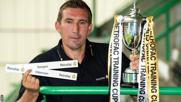 Hibernian manager Alan Stubbs was at the draw at Easter Road