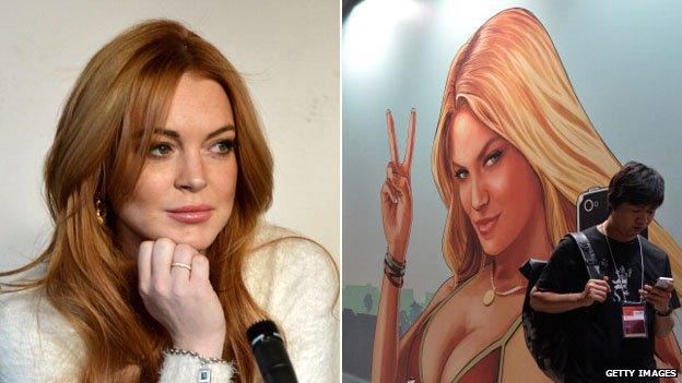 Lindsay Lohan next to Lacey Jonas