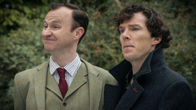 Mark Gatiss and Benedict Cumberbatch in Sherlock