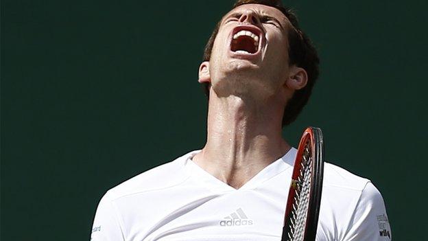 Andy Murray shows his frustration