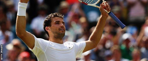 Dimitrov celebrates