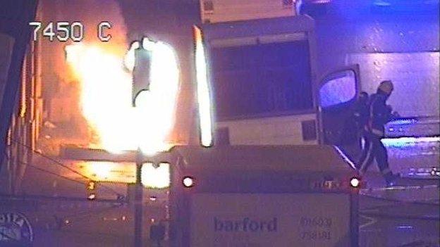 Lorry fire in London