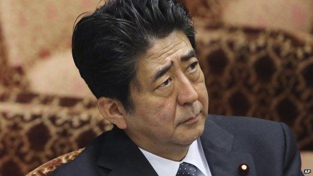 Japanese Prime Minister Shinzo Abe, seen in file image from 29 May 2014