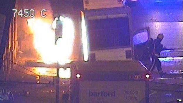 Lorry fire in London