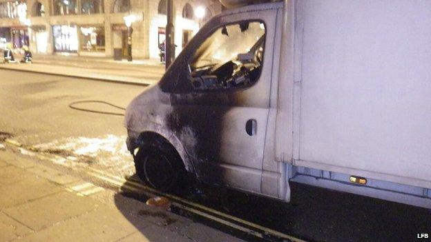 The van after the fire