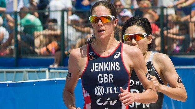 Helen Jenkins during the 2014 Chicago triathlon