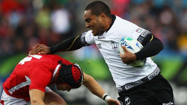 Michael Tagicakibau takes on Wales in 2011