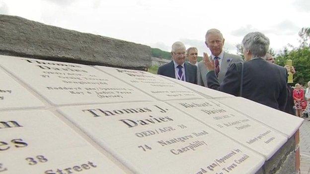 Prince Charles at mining memorial