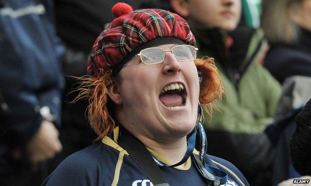 Scottish man shouting