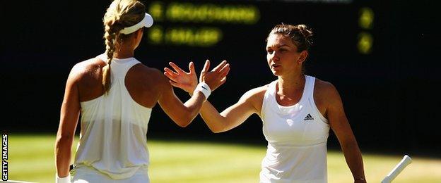 Eugenie Bouchard and Simona Halep