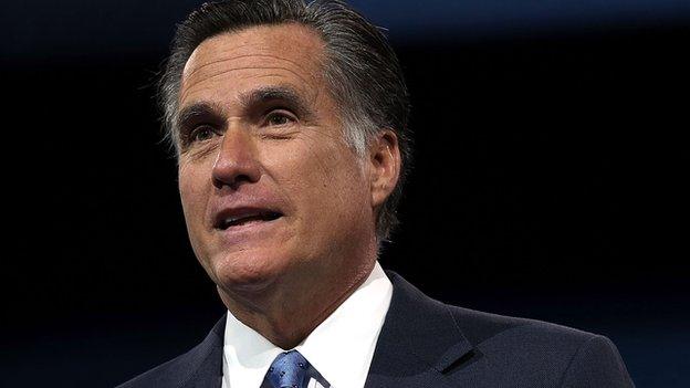 Mitt Romney speaks at a conservative convention.