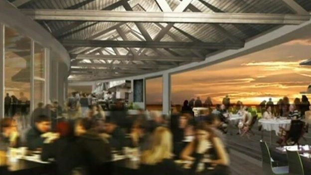 Artist's impression of restaurant at pier