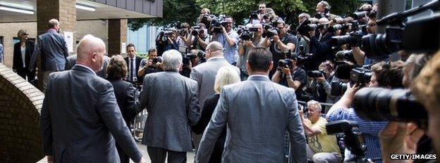 Rolf Harris arriving at court