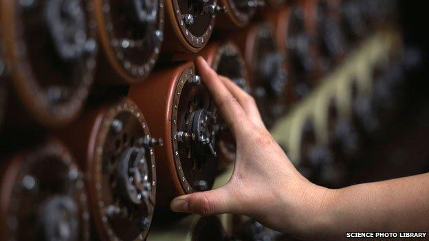 A replica bombe at Bletchley Park