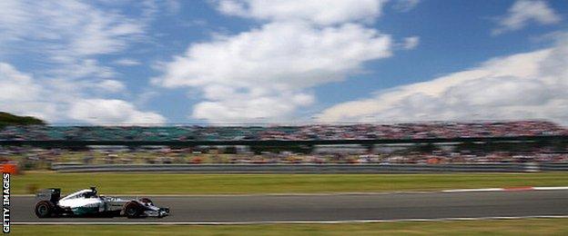 Jenson Button driving at Silverstone