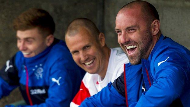 Kenny Miller and Kris Boyd of Rangers