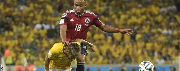 Zuniga tackles Neymar