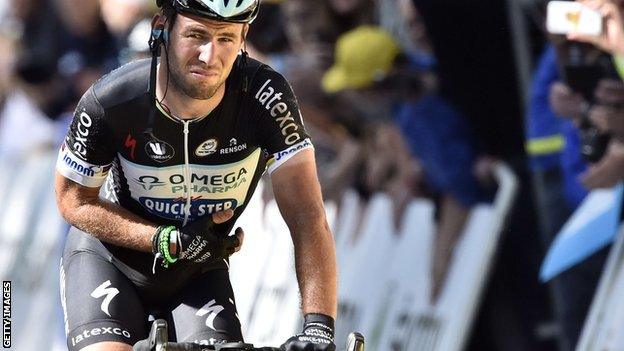 Mark Cavendish gingerly rode over the line