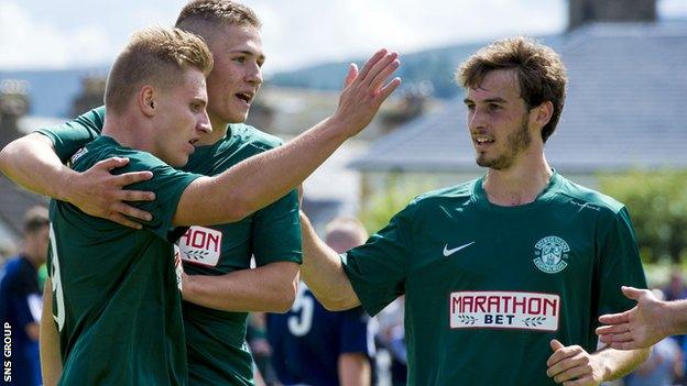 Hibs were 4-0 winners in Saturday's friendly with Vale of Leithen